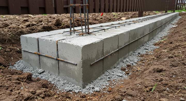 7. fondation pour un mur de clôture solide